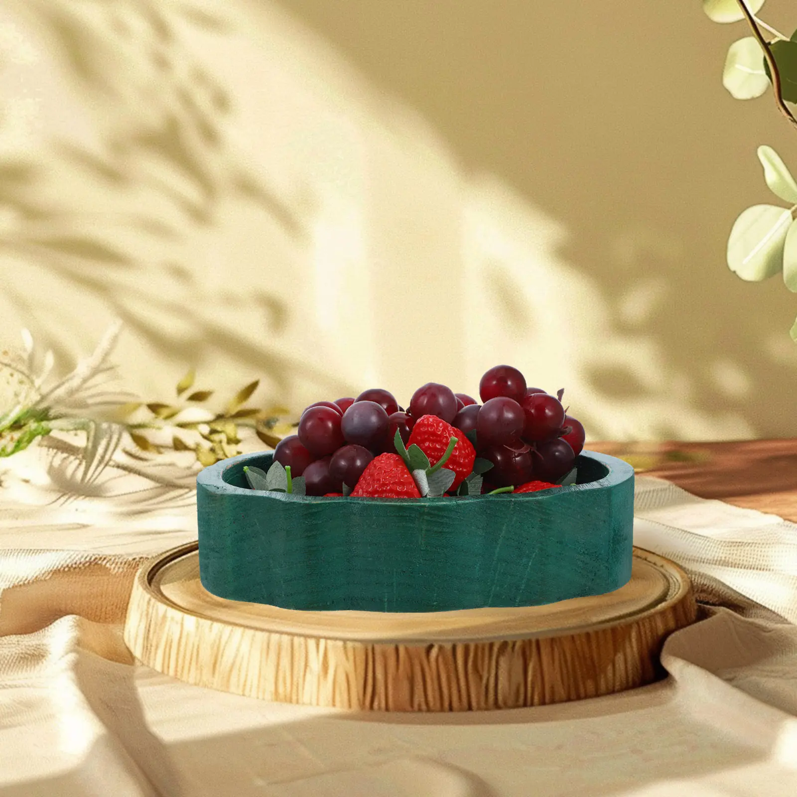 Smooth Surface Wooden Pumpkin Bowl Easy Clean Fruit Tray Dessert Platter Serving Bowl Kitchen Countertop Organizer Decorative