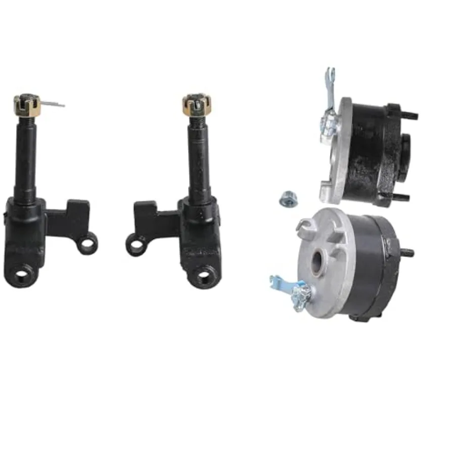 

2PCS Front Drum Brake Wheel Hub and Left Right Steering Spindles Knuckles Replacement for 50cc 70cc 90cc 110cc 125cc 150cc ATV