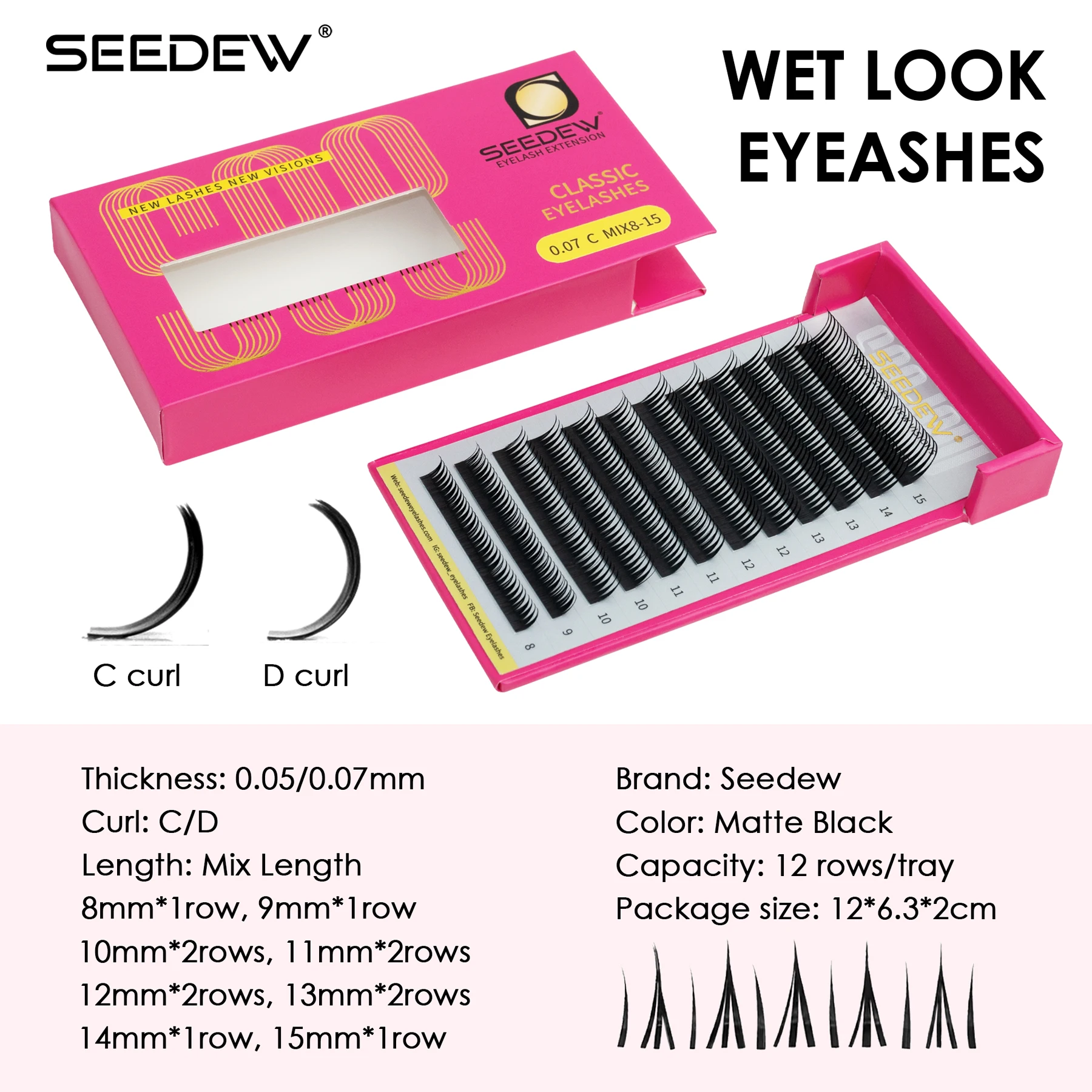 SEEDEEW C/D/LJ/LB/LC Manga Wet - огляд і ціна Eyelash Extension Wet Look