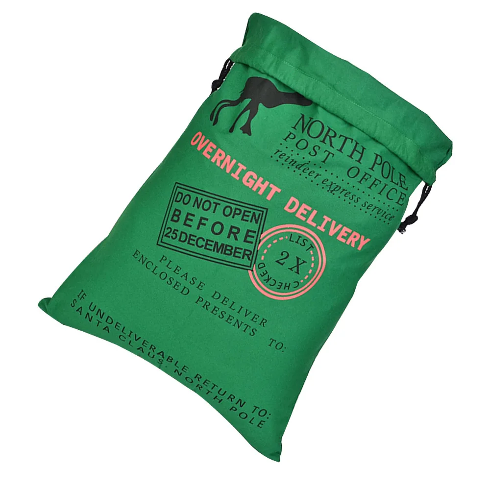 

Canvas Bag Christmas Drawstring Pouch Good Quality Safe Material Fashion Attractive Design for Kids Party Supplies