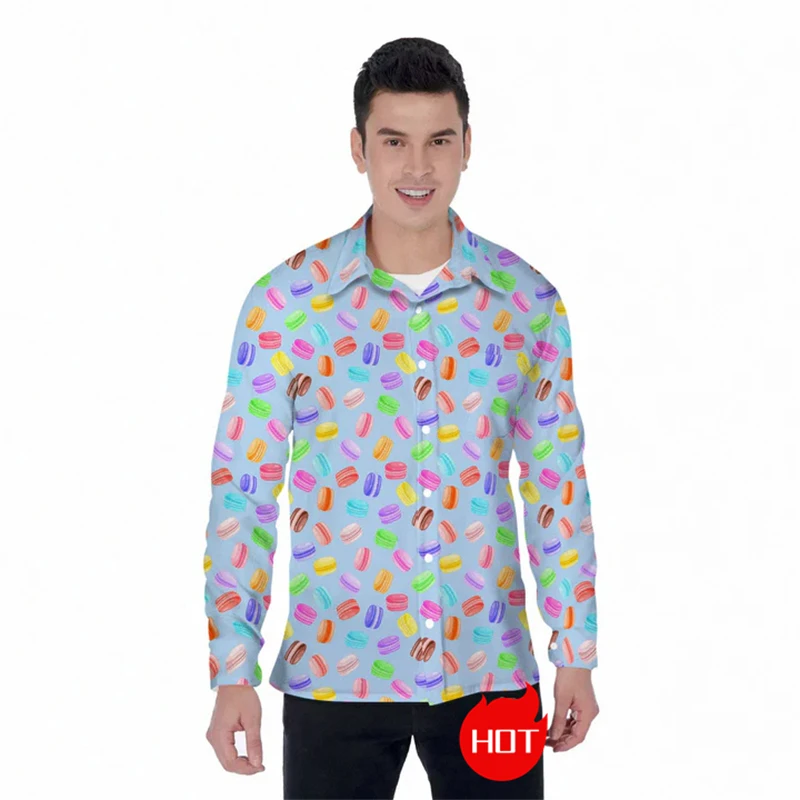 

Рубашка мужская с длинным рукавом и 3D-принтом, на пуговицах