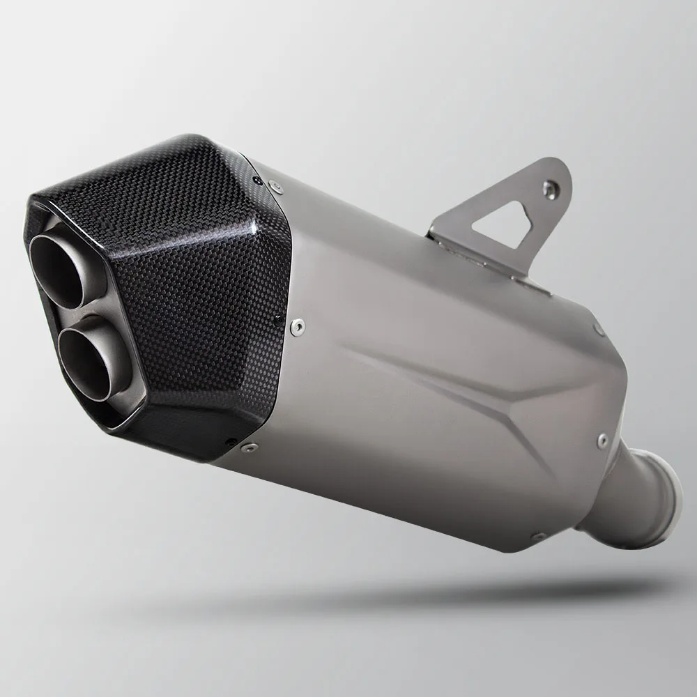 Motorcycle Slip on Line Escape Kit Racing Exhaust Tail Tube Double Hole Muffler For BMW R1300R R1300RS R1300GS/ADV