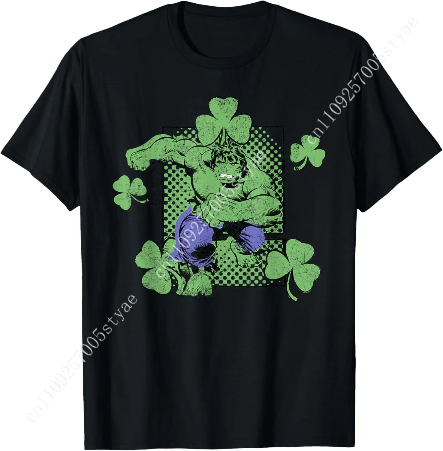 

Marvel Super Heroes Hulk Green Shamrocks St Patrick's Day Men Women T-Shirt