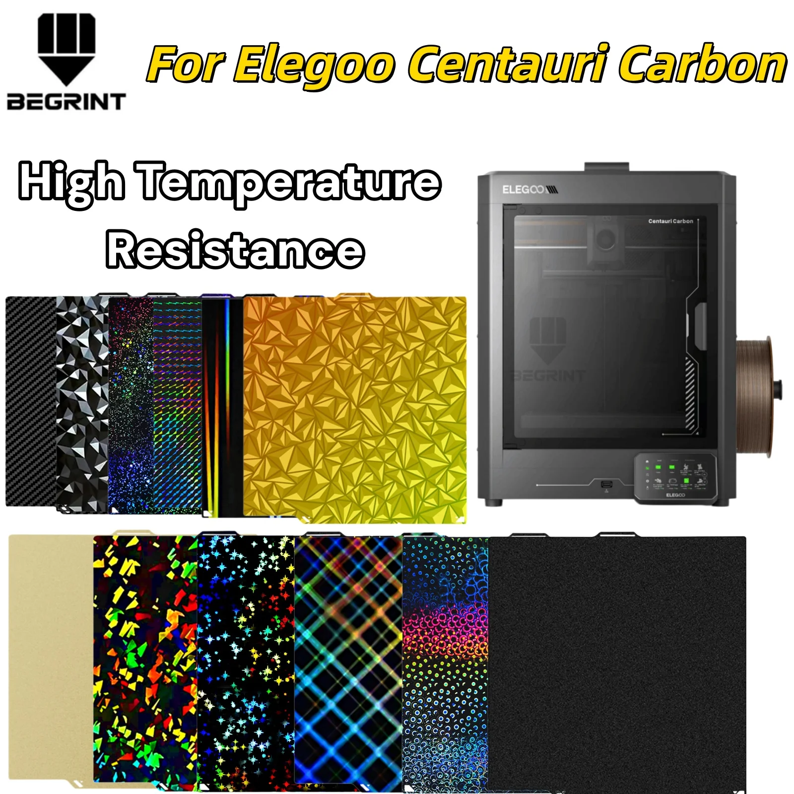 

For Elegoo Centauri Carbon Upgraded PEI Carbon Fiber Build Plate Smooth High Adhesion Warp-Resistant 3D Printer Parts