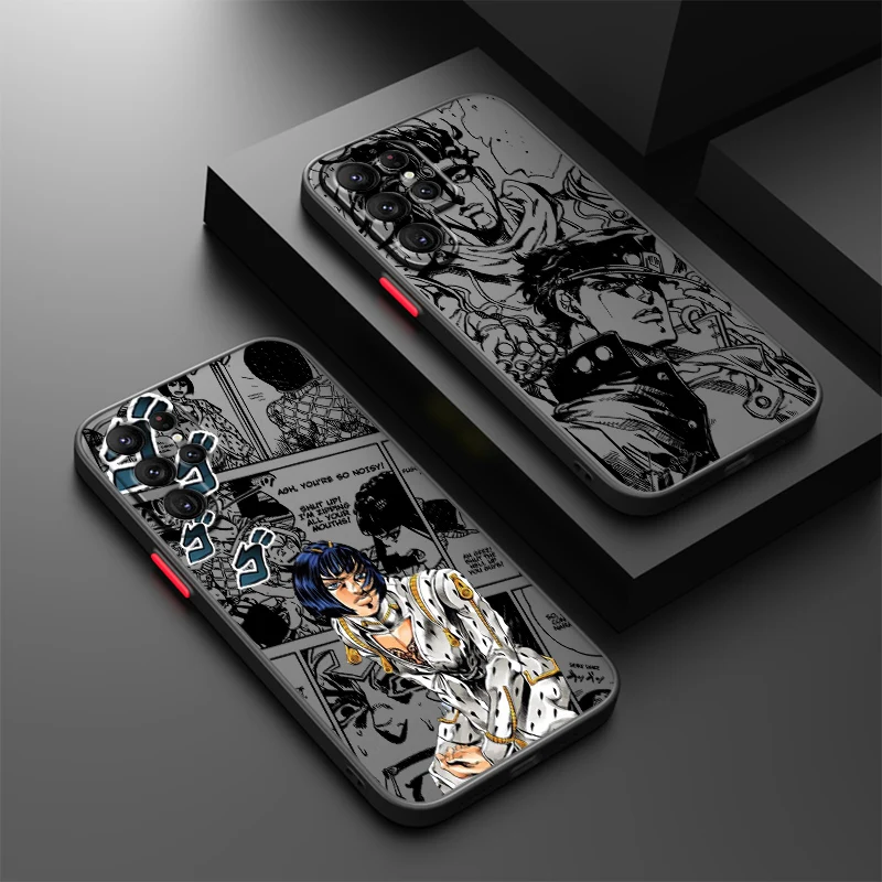 JOJO Anime Kujo Jotaro For Samsung S24 S23 S22 S21 S20 S10 FE Note 20 10 Ultra Lite Plus Frosted Translucent Phone Case