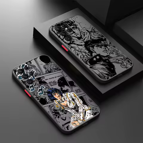 JOJO Anime Kujo Jotaro For Samsung S24 S23 S22 S21 S20 S10 FE Note 20 10 Ultra Lite Plus Frosted Translucent Phone Case