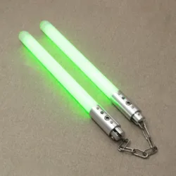 Nunchaku silver aluminum alloy metal pixel LED light 7 color change martial arts drill duel