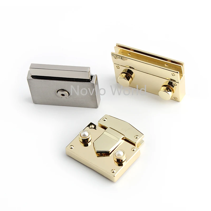 2-10sets 3 Size 2 Colors Metal Square Pressed Locks,New Fashion Leather Bag Handbag Man Briefcase Snap Lock Hardware Parts