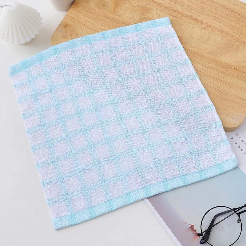 Absorbent Kitchen Rag  Polyester dishcloth washcloth Kindergarten Baby Hand Wipe Hook Small Square Towel