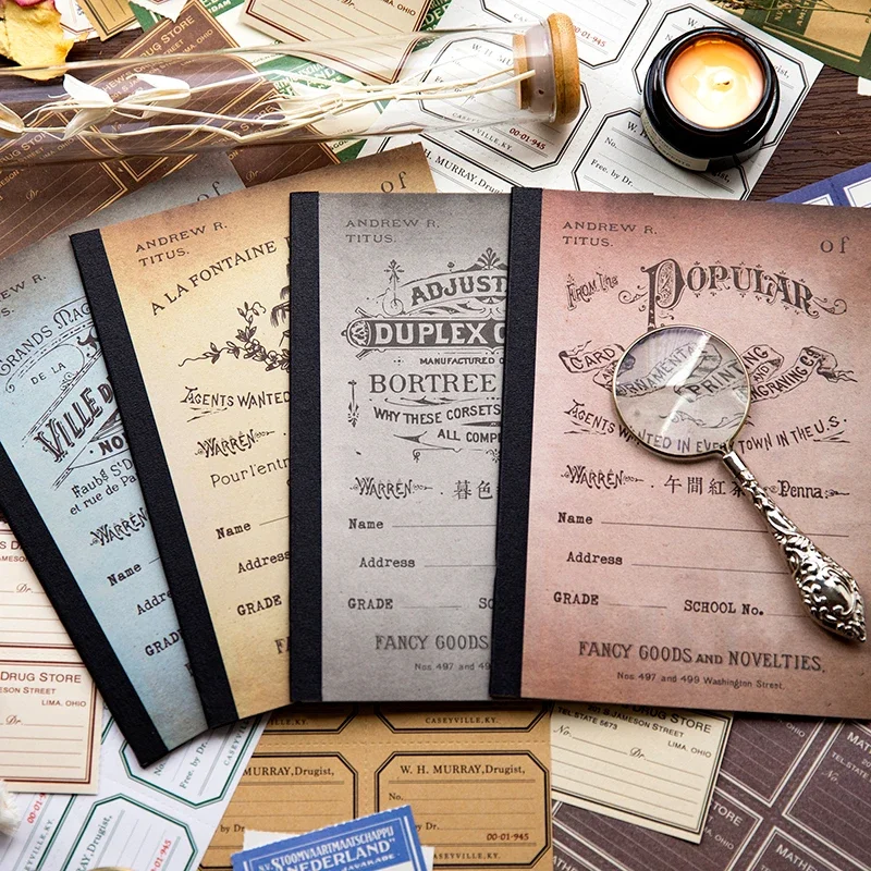 16Sheets Material book western notes Pads retro priming handbook collage message Background Supplies Scrapbooking 175*125MM