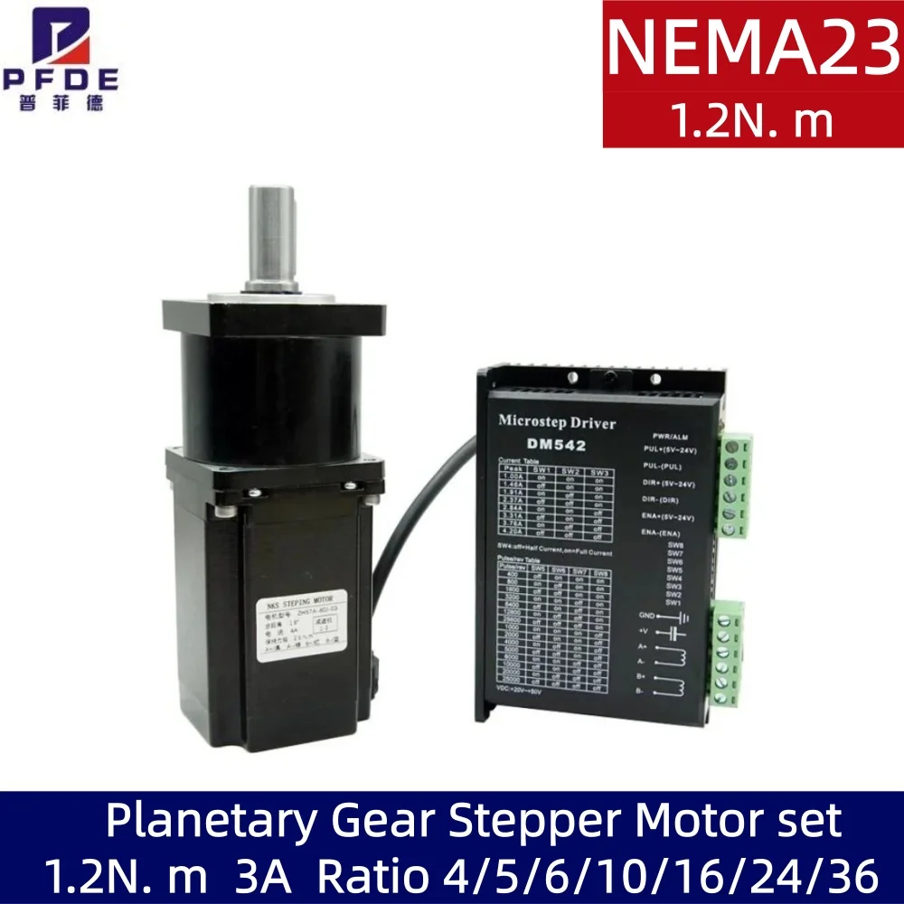 

Экономичный шаговый двигатель NEMA23 с планетарной передачей 57BYG, 56 мм, 1.2 Н·м Коробка передач m 3A с передаточными числами 4/5/6/10/16/24/36 и комплектом приводов.