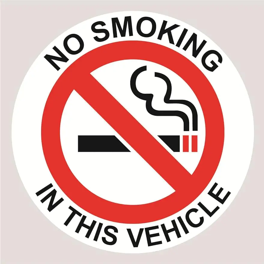 12pcs 2 inch No Smoking in This Vehicle Sticker, Round No Smoking Sticker for The Car, Waterproof and UV Protected