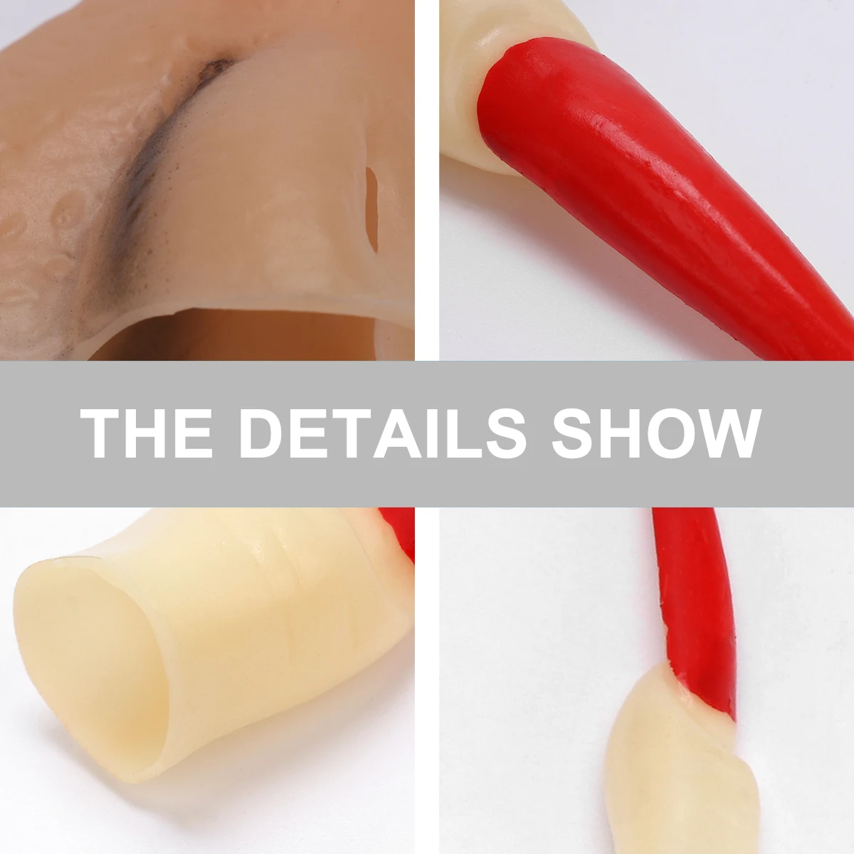 

11 Pcs Zombie Nails Witch Nose Halloween Costume Props Fake Make up Fingers Rubber for