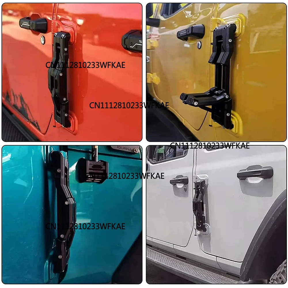 For Jeep Wrangler 2007-2018 JK JKU 2018-2020 JL JLU Door Hinge Step Aluminum Folding Foot Pedal Compatible - view 5