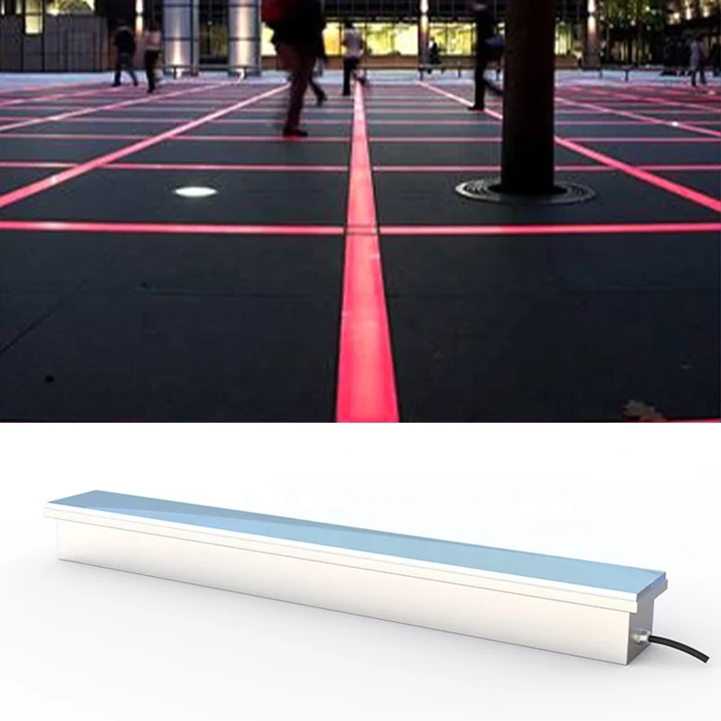 

22w RGB Recessed Led Strip Buried Light Park square Area Outdoor IP65 Waterproof Multicolor Linear Floor Tile Light
