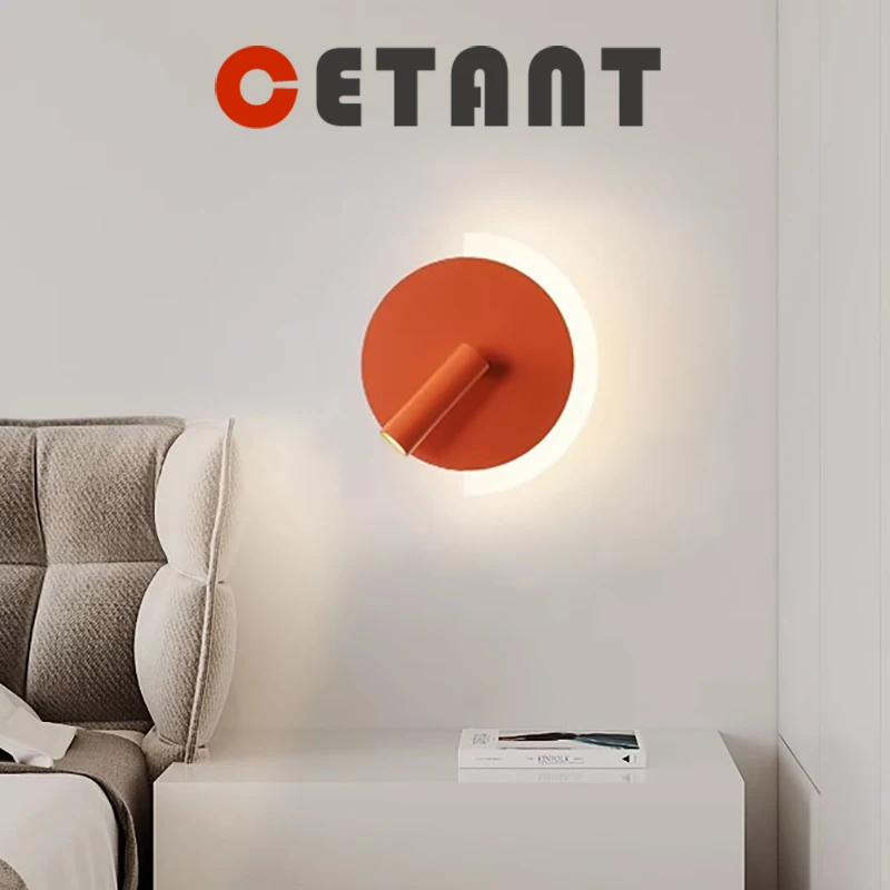 Alumínio Rotatable LED Wall Light com interruptor, holofotes modernos, quarto, cabeceira, estudo, sala de estar, corredor, varanda, luminárias