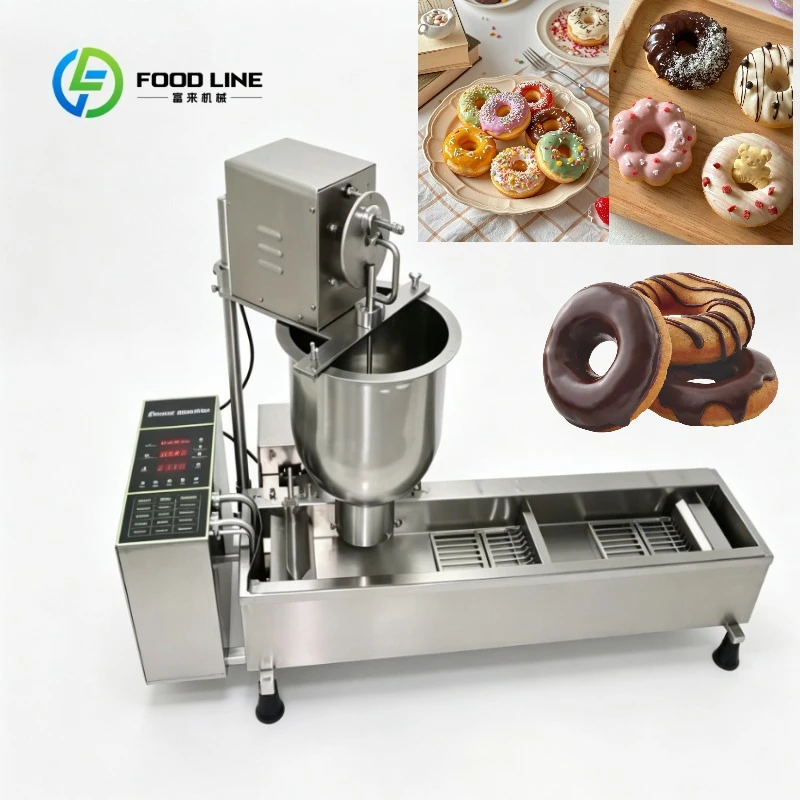 Customized Stainless Steel Commercial Doughnut Fryer, Full Automatic Electric Donut Maker Machine for Dough Donuts Making