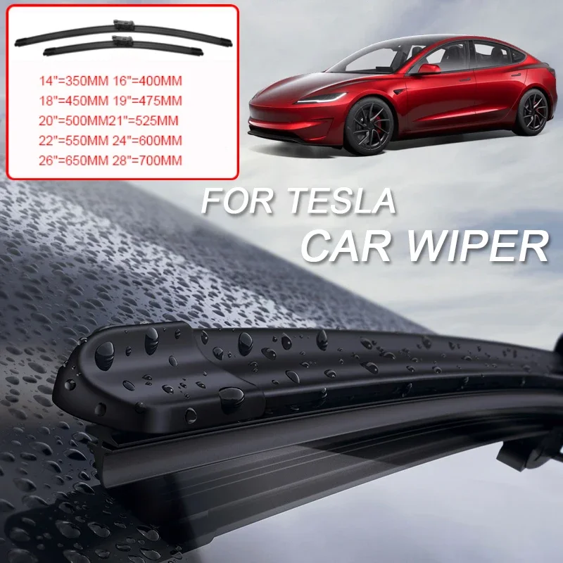 

2PCS For TESLA MODEL 3 S X Y 2013-2026 Car Blade Windshield Rubber Wiper Auto Cleaning Protect External Accessory