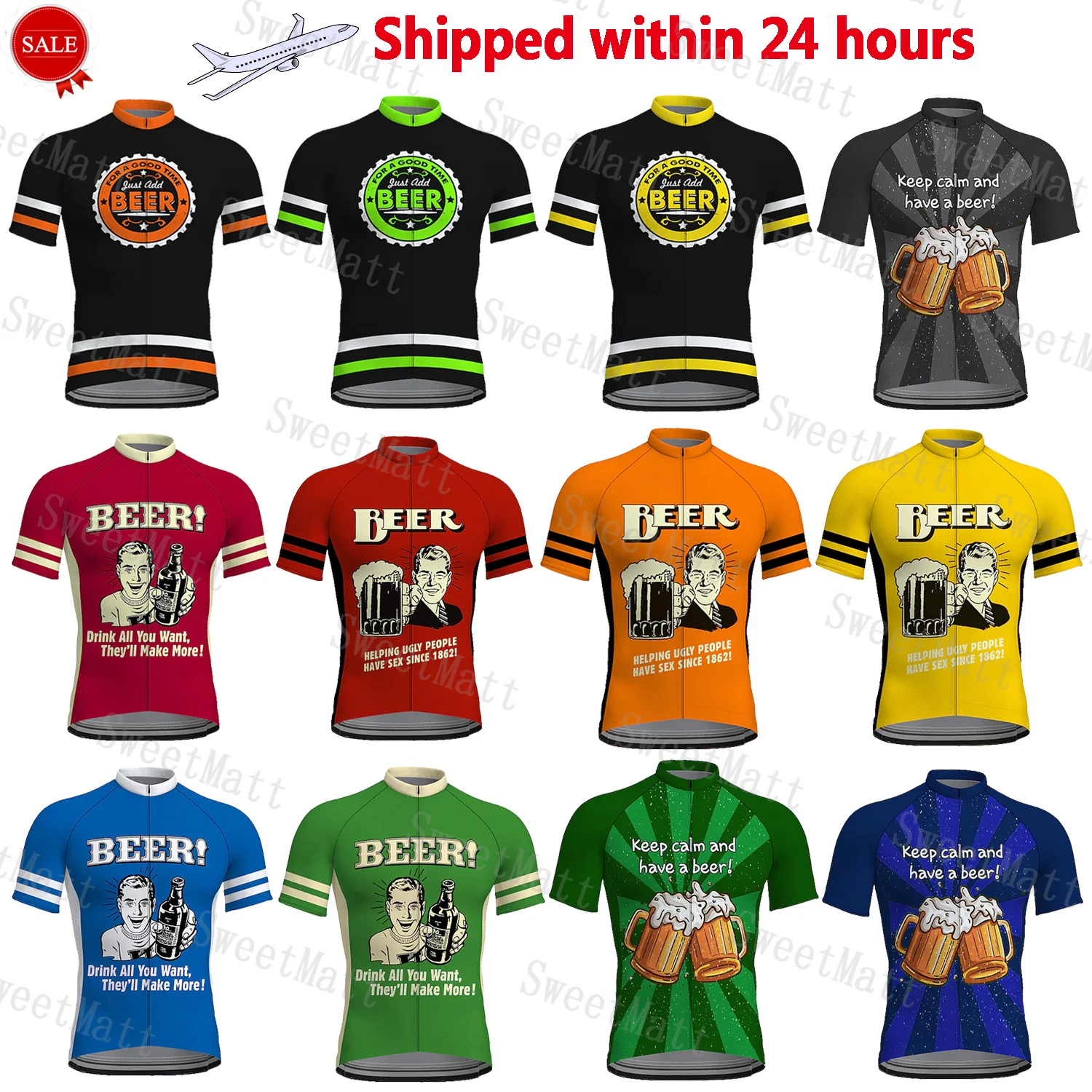 New Summer Polyester Quick Dry Reduced Resistance Sports Bicycles Shirt Jersey Red Black Green Yellow  Team MTB Wear