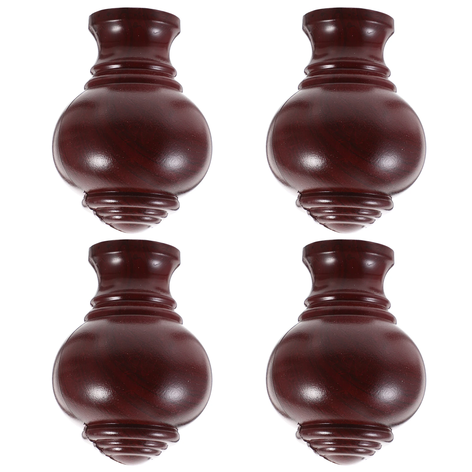 

4 Pcs End Decor For Curtain Rod Finials Accessories Aluminum Alloy Retro Decor Ends Cap Plug Rod Final for Window Home Hardware