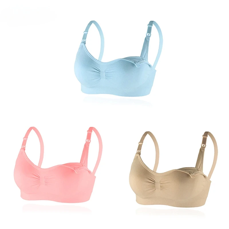 1PCS No Steel Ring with Sports Pad Bra Breastfeeding Non-sagging Vest-style Pregnant Women's Clothing Underwear Front Buckle