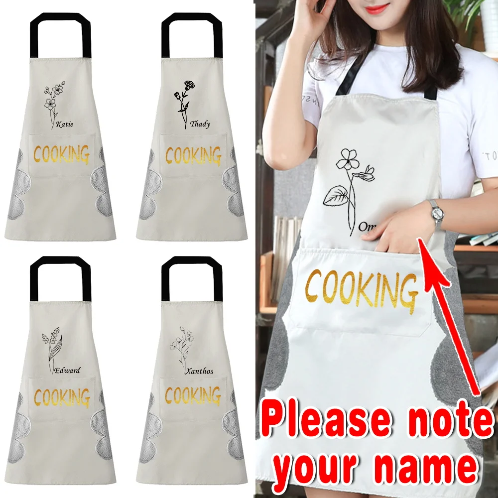 

Personalized Customized Casual Fashion Printed Apron Kitchen Restaurant Stain-resistant Chef Apron.