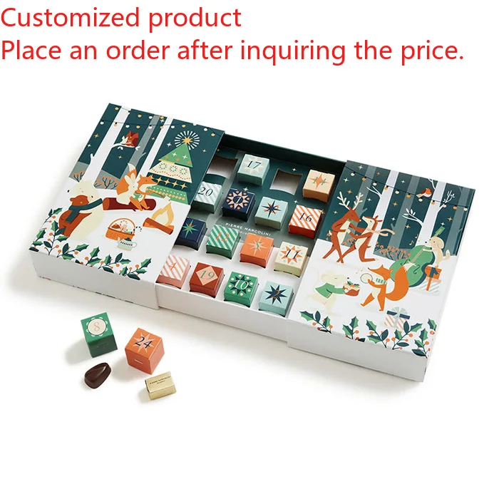 

Customization.Empty Box Sales Wholesale Price Custom Christmas Packaging Gift Box Advent Calendar Chocolate Box