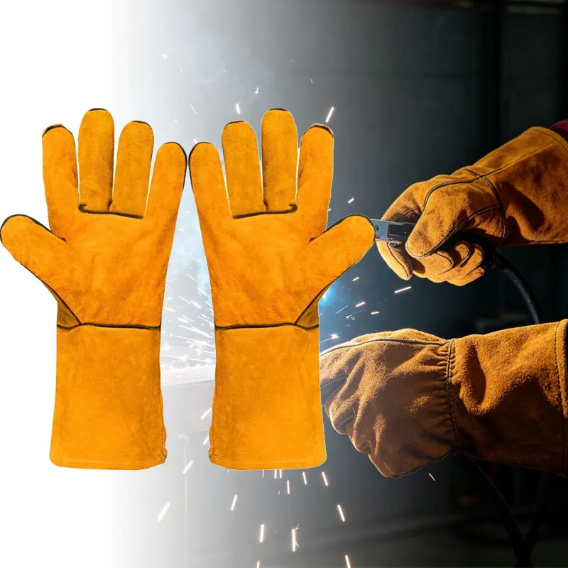 Double Layer Welding Gloves Tools Flame-retardant Heat-proof Welding Work Gloves Metal Welding Protector Soldering Welding Glove