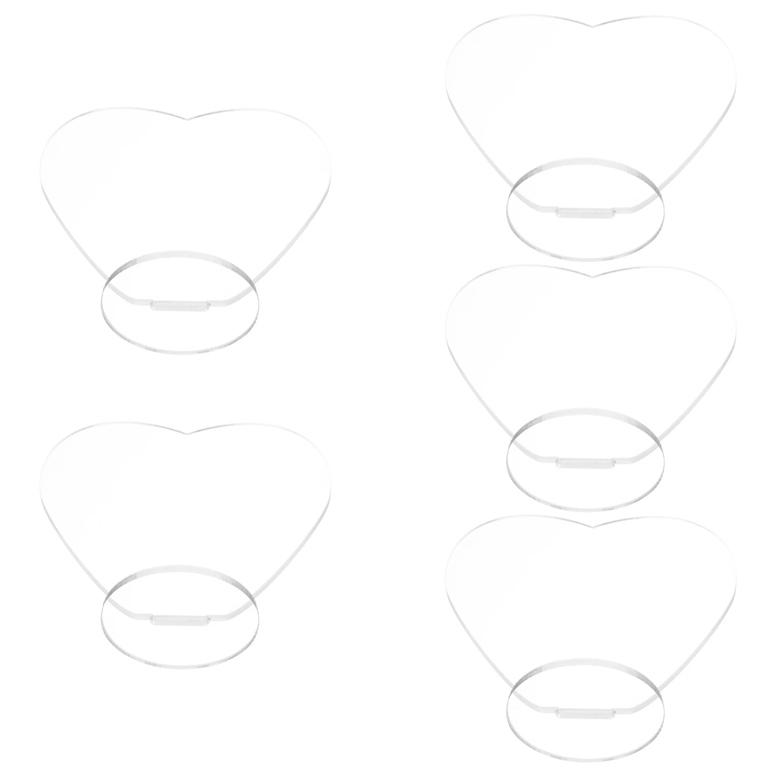 

5pcs Acrylic Display Stand Clear Plastic Card Stands Transparent Rack Plate Picture DIY Heart Shaped Figure Shelf Cartoon