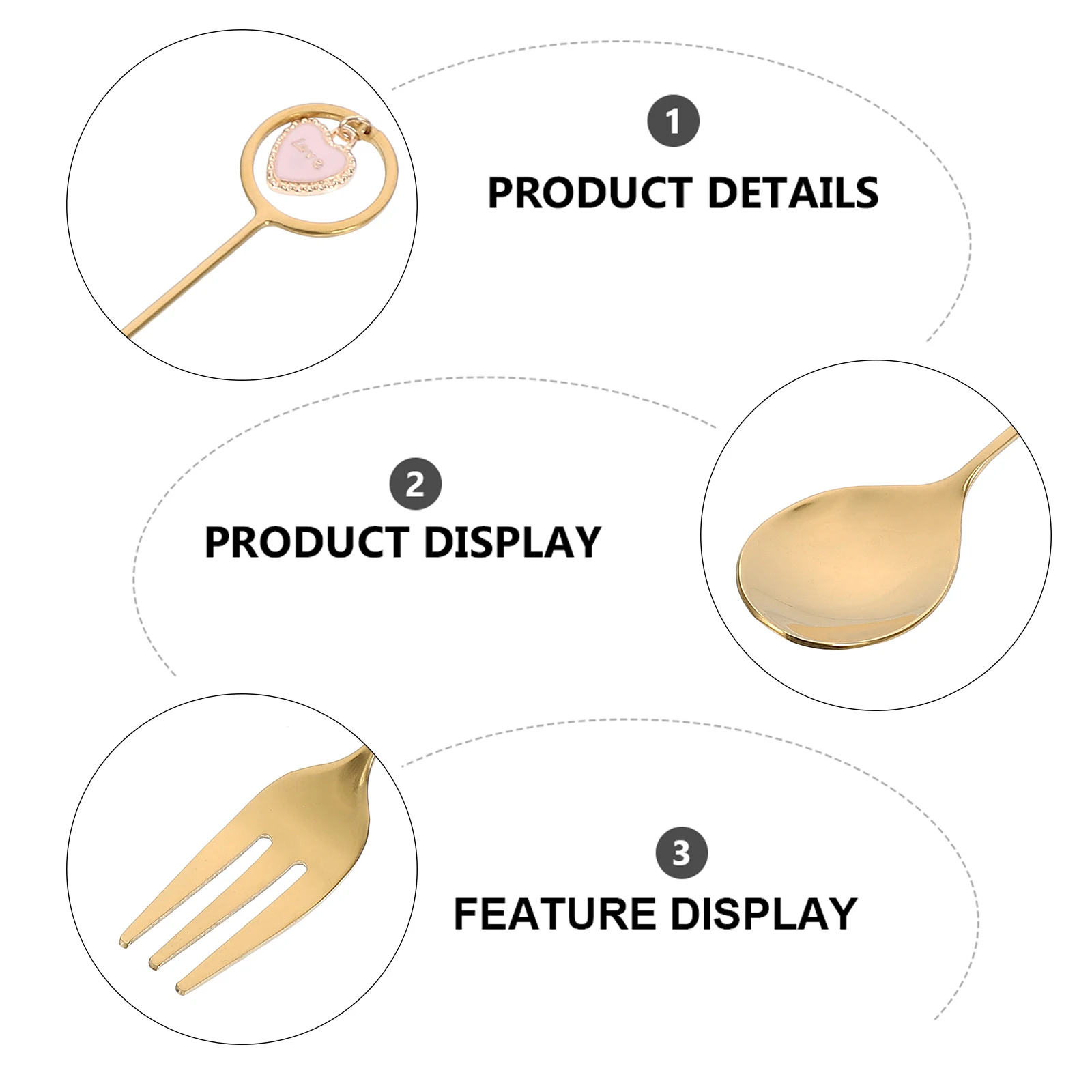 

6Pcs Stainless Steel Mixing Coffee Spoons Heart Pendant Stirring Xmas Gift Set Dessert Tea Christmas Coffee Spoon