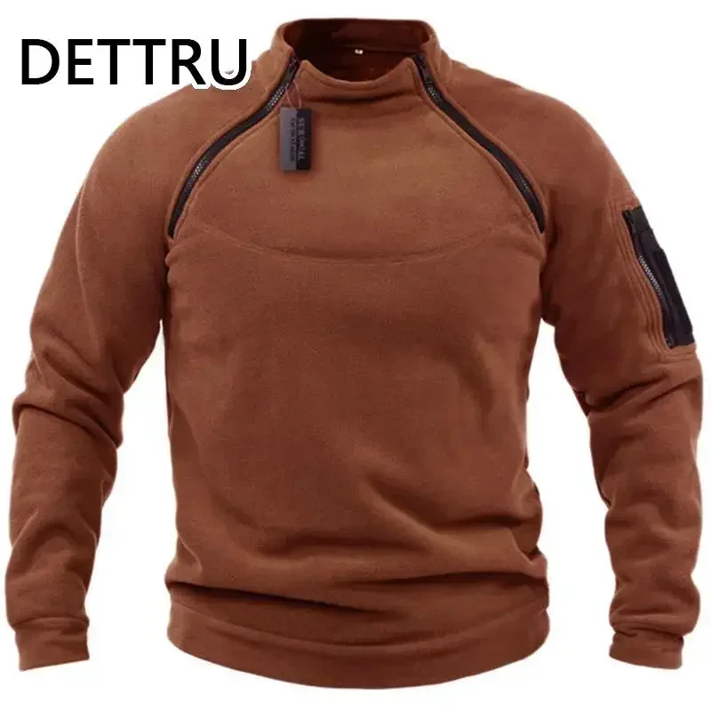 Brand High Quality Winter Mens  Sweatshirt Fleece Zipper Pullover Men\'s Solid Color Loose Lamb Thick Clothing Streetwear