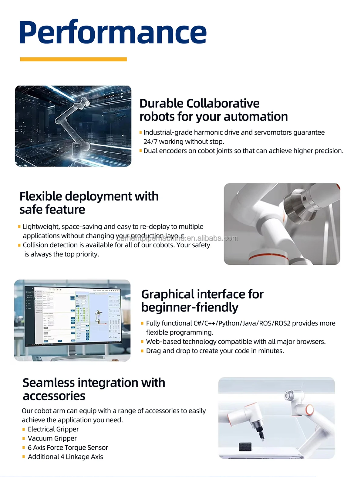 الصناعية 6 محور Cobot روبوت الطبخ/الذراع القهوة آلة كامل التلقائي مناور ذراع الروبوت العام لمصنع الأطعمة/المشروبات