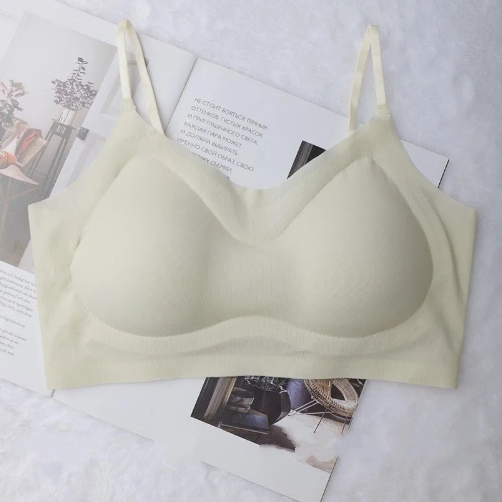 

Fashion Close-fitting Seamless Bra Anti-sagging Beautiful Back Wireless Deep V Bra Shockproof Brassiere for Women Girls