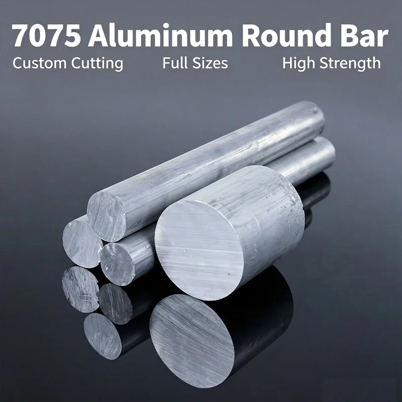 1pcs 10mm 12mm 15mm 20mm Diameter 7075 Aluminum Rods Solid Metal Bars Metalworking CNC Customized Service