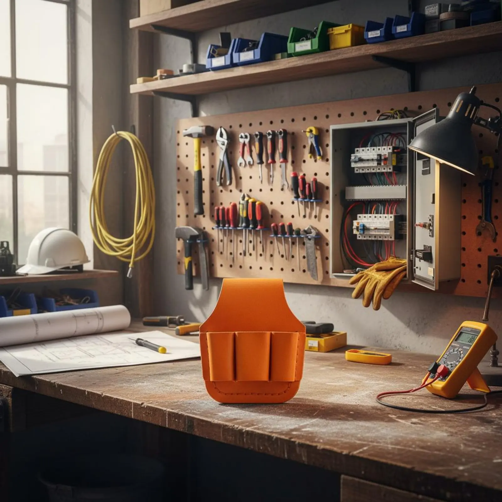 Electrician Tool Pouch Long-Lasting Electrician's Tool Pouch Work Gear Rivet Reinforced Hand-Stitched for Electricians