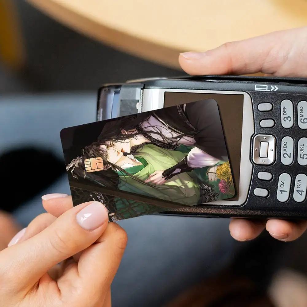 สติกเกอร์ฟิล์มกันรอยด้านหน้าลายอนิเมะ BL Novel The Scum Villains Self-Saving System สำหรับบัตรเครดิต บัตรเดบิต บัตรชิปขนาดเล็ก