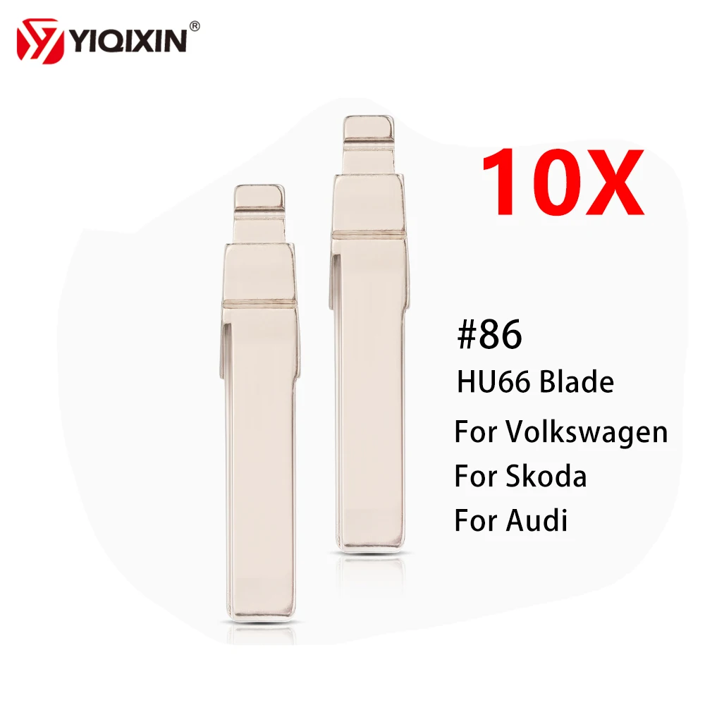 

10 шт./партия KD дистанционный Автомобильный ключ HU66 Blade #86 для Volkswagen VW Passat B5 Bora Polo Jeeta Golf Skoda, необработанный металлический ключ для Audi