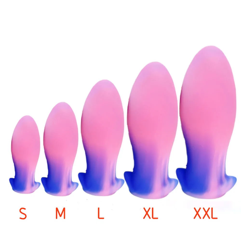 Liquid Silicone Anal Plug Large Egg Butt Plug Soft Anal Dildo For Anal And Vaginal Adults Sex Toy For Women Men Prostate Massage