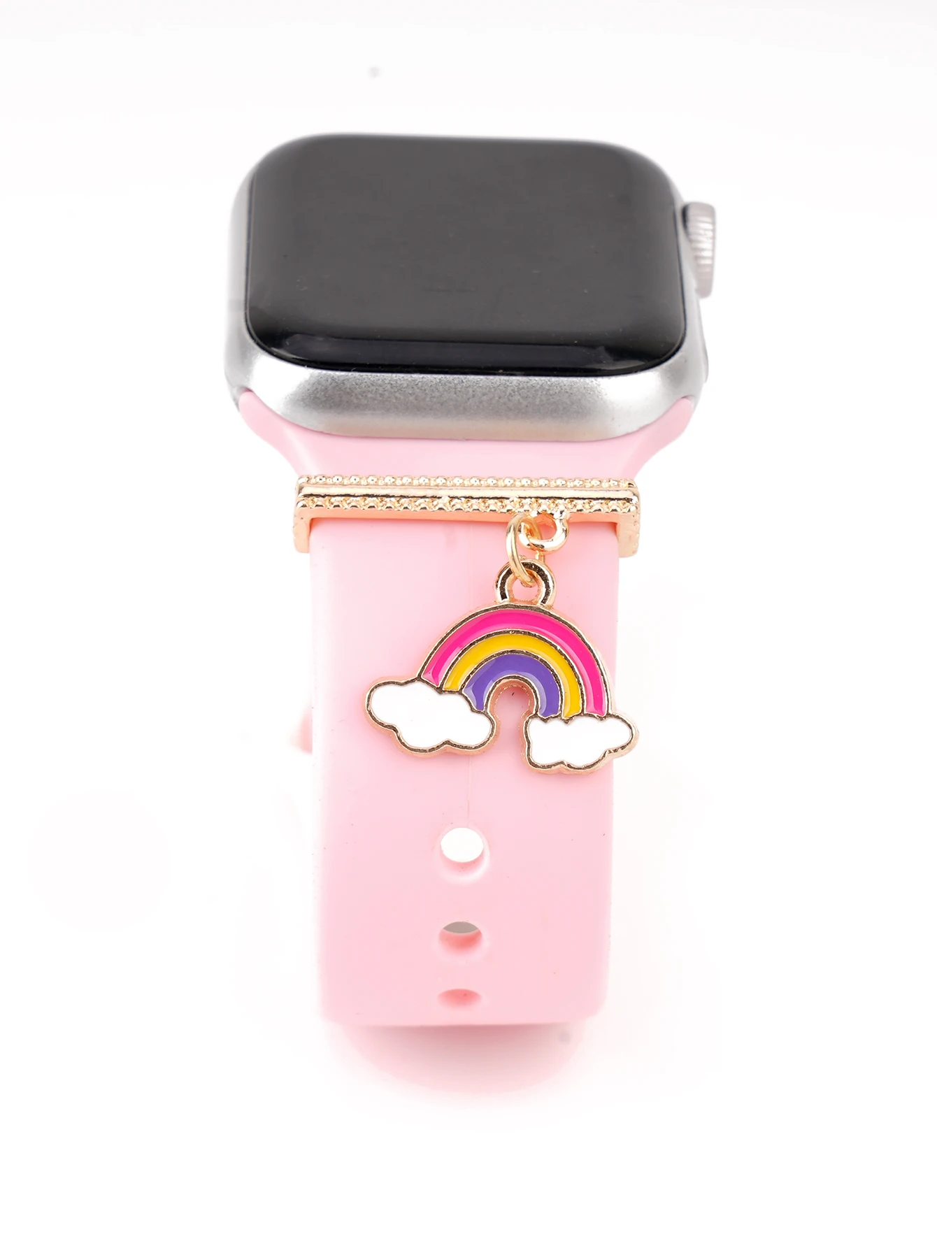 1pc Cartoon Rainbow WatchBands Charm Decoration for Apple Watch Band Accessories for Galaxy Watch Series Bands Charms Jewelry