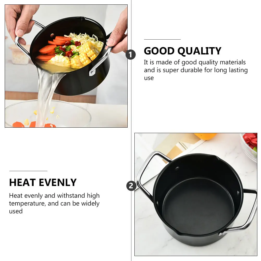 

1pc Outdoor Bbq Pot Non-Stick Stew Soup Pot For Camping Portable Kitchen Cookware Heat-Resistant Convenient Home Cooking Pots