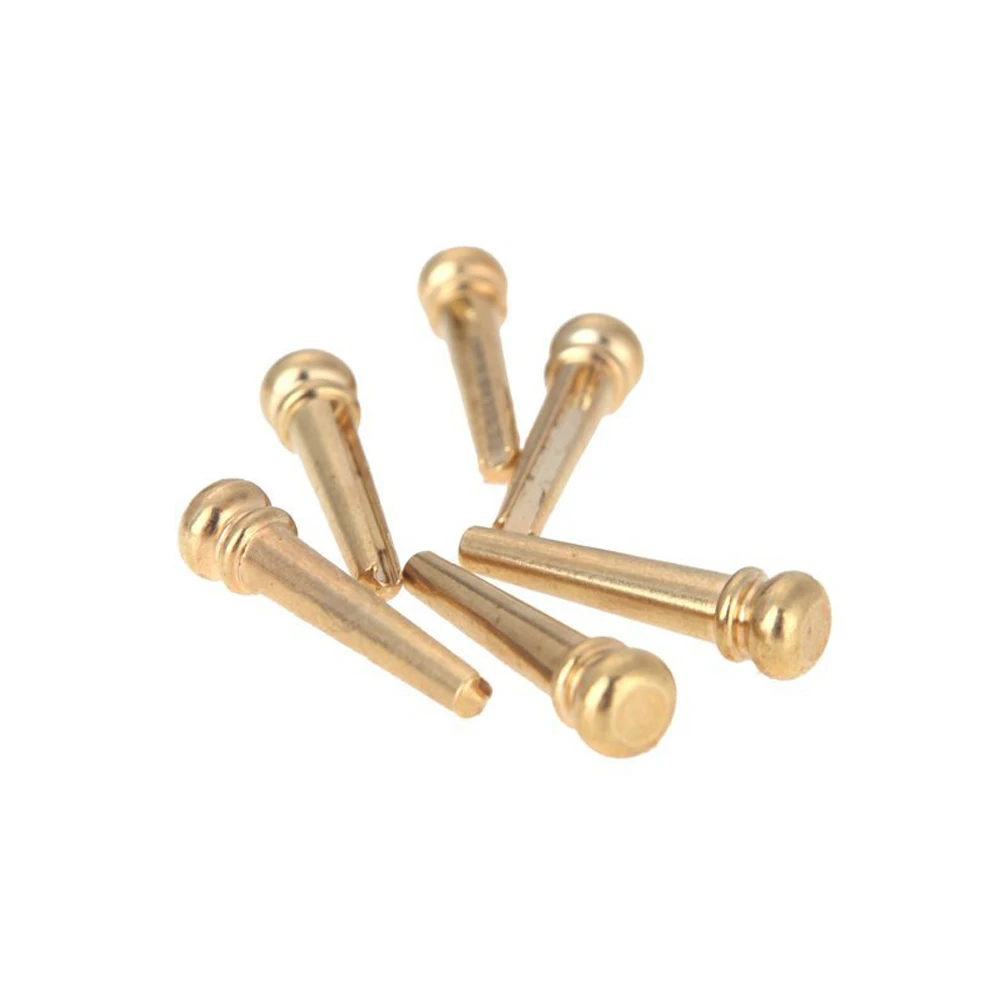 6 Pieces Brass Folk Acoustic Guitar Bridge Pin Peg Nail