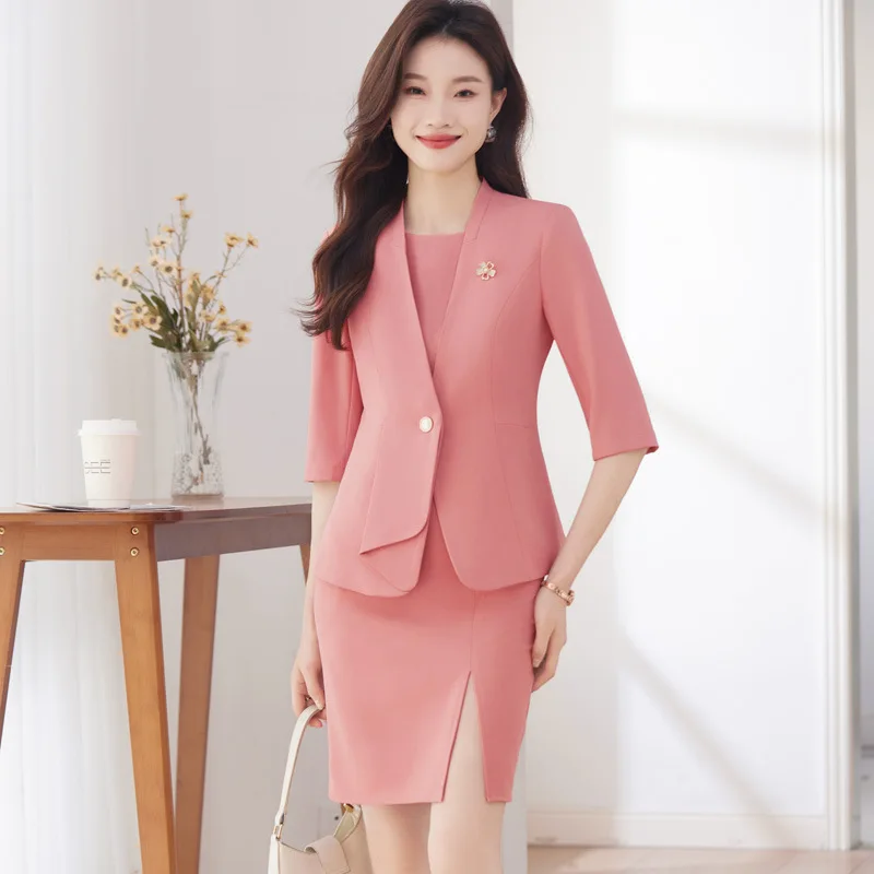 

Spring and Autumn New Suit Dress Suit Fashion Casual Temperament Twinset Professional Tailored Suit High-Grade Coat for Women