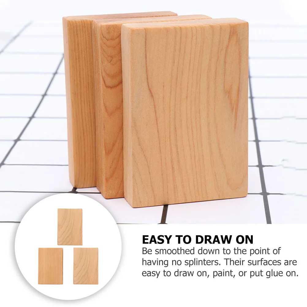 3 قطعة كتلة مستطيلة مادة الخشب الصلب DIY بها بنفسك اللوحة نحت الحرفية لم تنته الخشب الحرفية كتلة المواد اليدوية #5