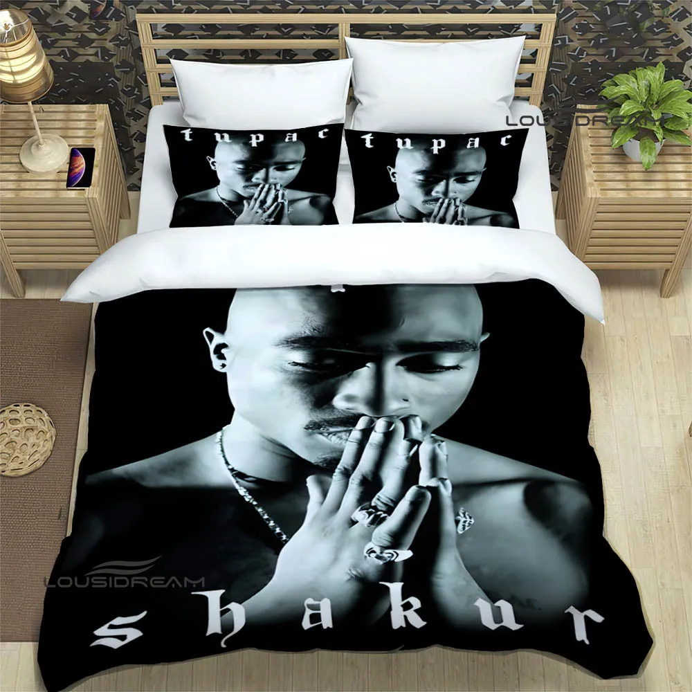 2PAC hip -hop singer fashion Bedding Sets exquisite bed supplies set duvet cover comforter set bedding set luxury birthday gift