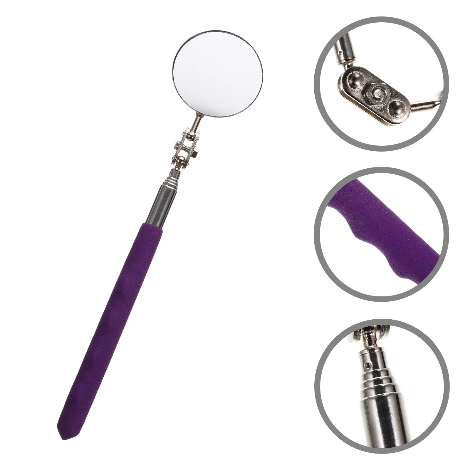 

Circular Mechanic Mirror Extended Handle Inspection Tool 360 Degree Rotation Telescoping