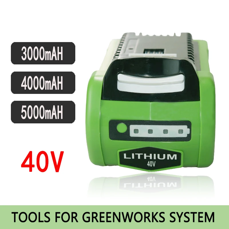 

40V 3000mAh/4000mAh/5000mAh Li-ion Rechargeable Battery for Greenworks 29462 29472 29282G-Max Gmax LawnmoWer Power Tools