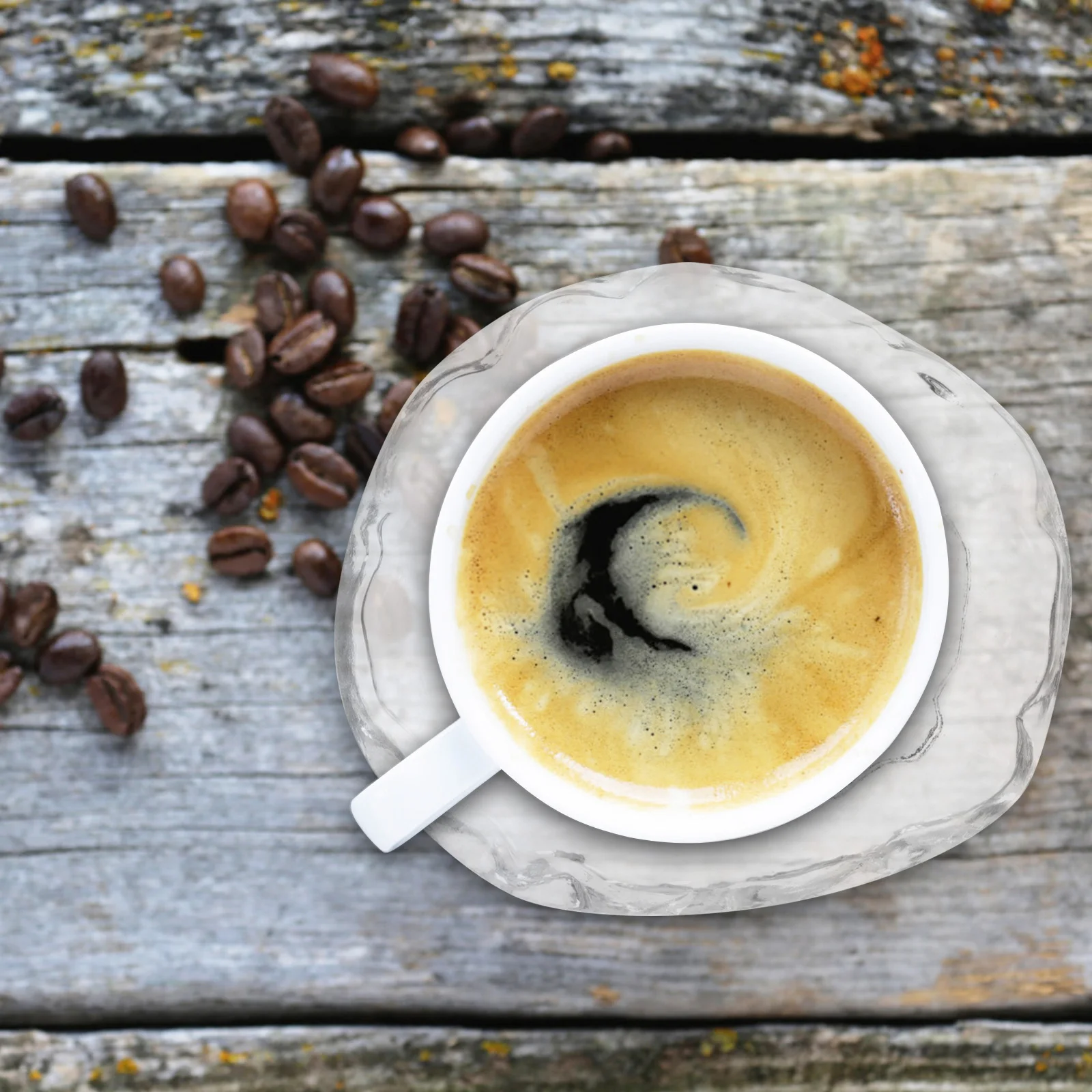 

Creative Glacier Modeling Iceberg Glass Coaster Heat Resistant Cup Mat for Home Bar Restaurant Heat Insulation Protective Pad