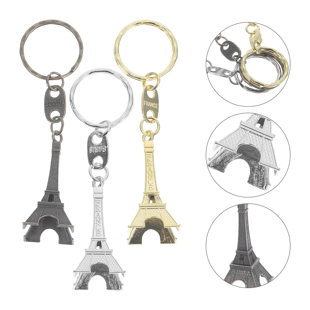 

12 Pcs Eiffel Keychain Tower Decor Ornaments Ring Keyring Pendant Car Decoration