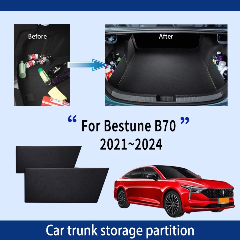 

For Bestune B70 2021~2024 2022 2023 Car Thickening Trunk Storage Partition Multifunction Storage Box Auto Interior Accessories