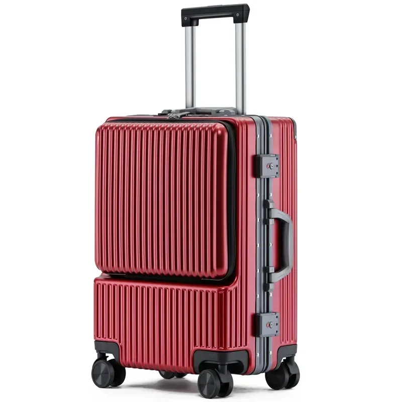 Fashion Trolley Suitcase Zipper Travel Luggage Multifunction Front Bags Computer Business Large-capacity Suitcase Password Box
